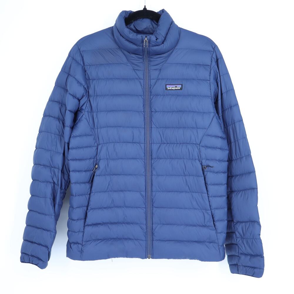 Patagonia Down Sweater Jacket Navy Blue Puffer 800 Fill Long Sleeve Men's S